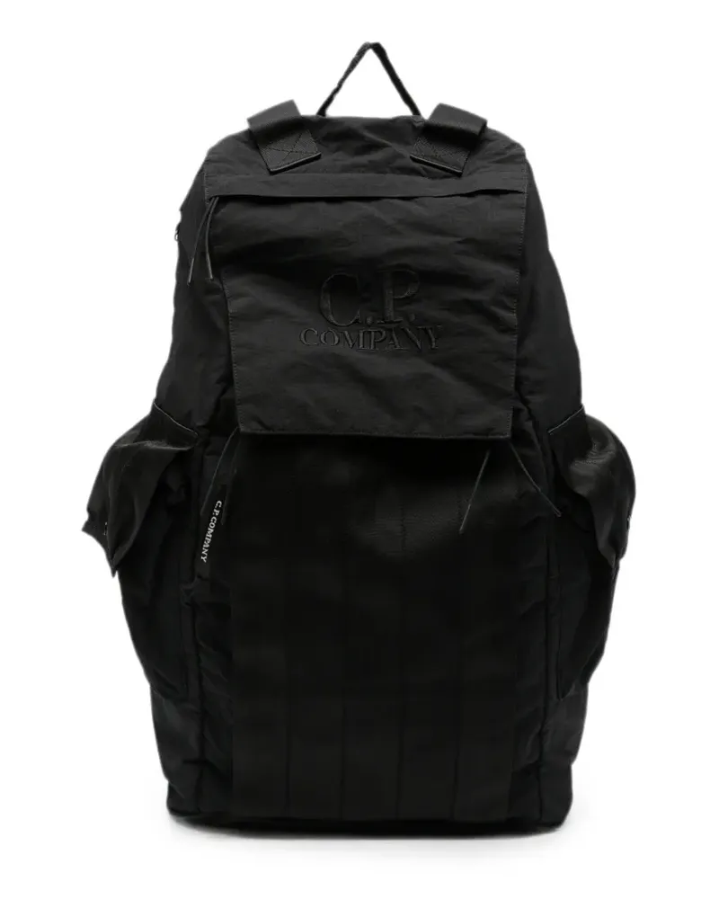 C.P. Company logo-embroidered backpack - Schwarz Schwarz