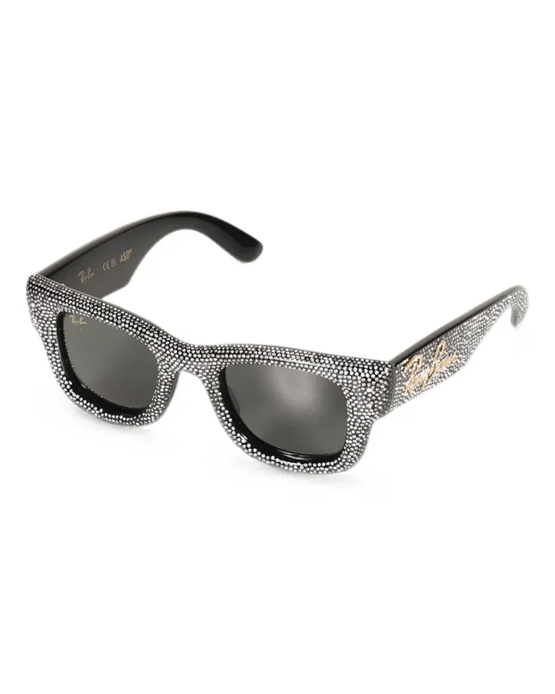Ray Ban x A$AP Rocky Wayfarer Puffer Sonnenbrille mit Kristallen - Silber Silber