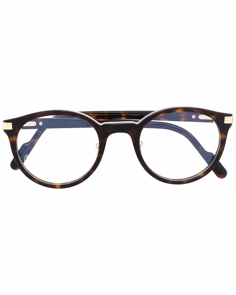 Cartier Runde Brille in Schildpattoptik - Braun Braun