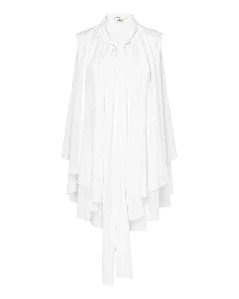 Comme des Garçons pussy-bow layered top - Weiß Weiß