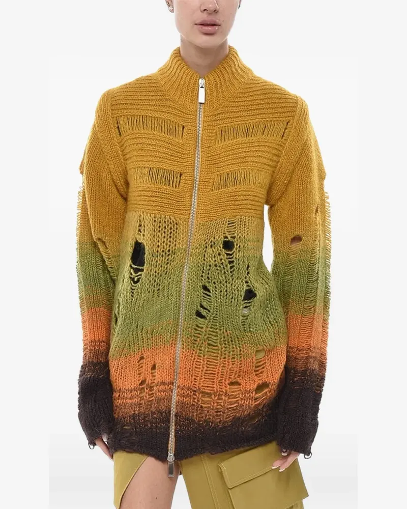 OFF-WHITE degradé distressed cardigan - Gelb Gelb