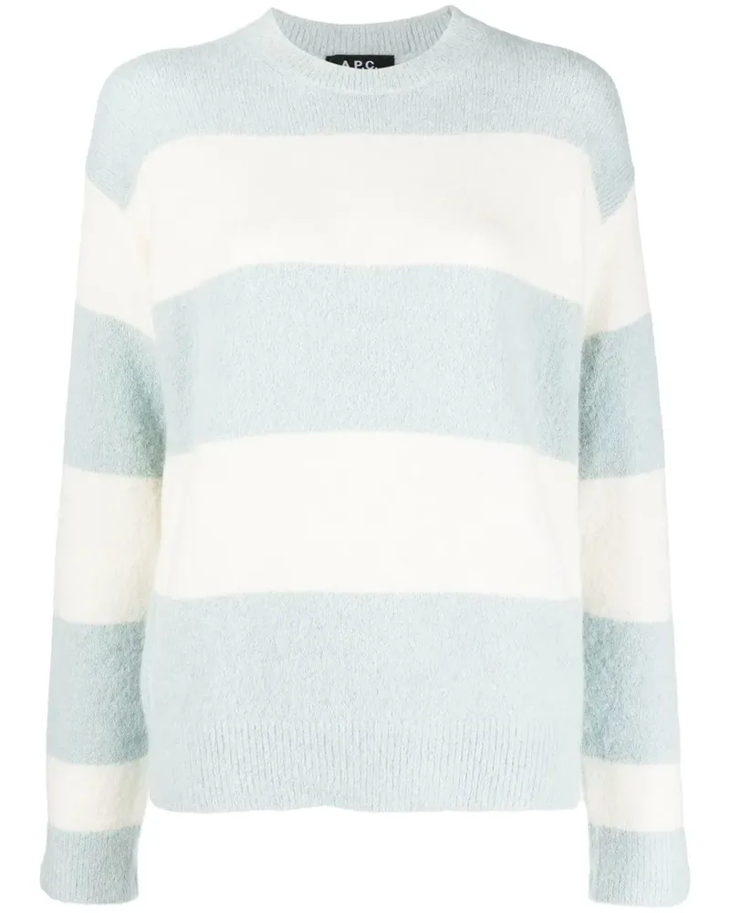 A.P.C. Gestreifter Pullover - Blau Blau