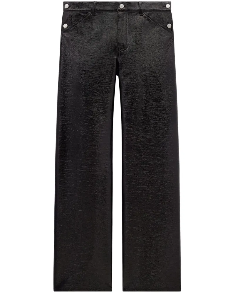 Courrèges Sailor Vinylhose mit weitem Bein - Schwarz Schwarz