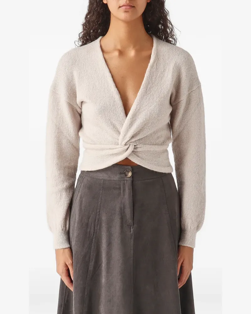 NENETTE Moon twist-front V-neck cardigan - Rosa Rosa