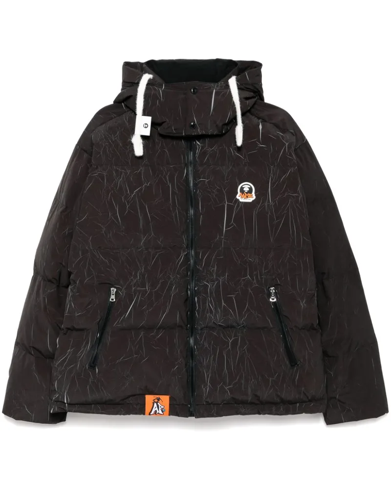 BAPE Wattierte Jacke mit Knittereffekt - Schwarz Schwarz
