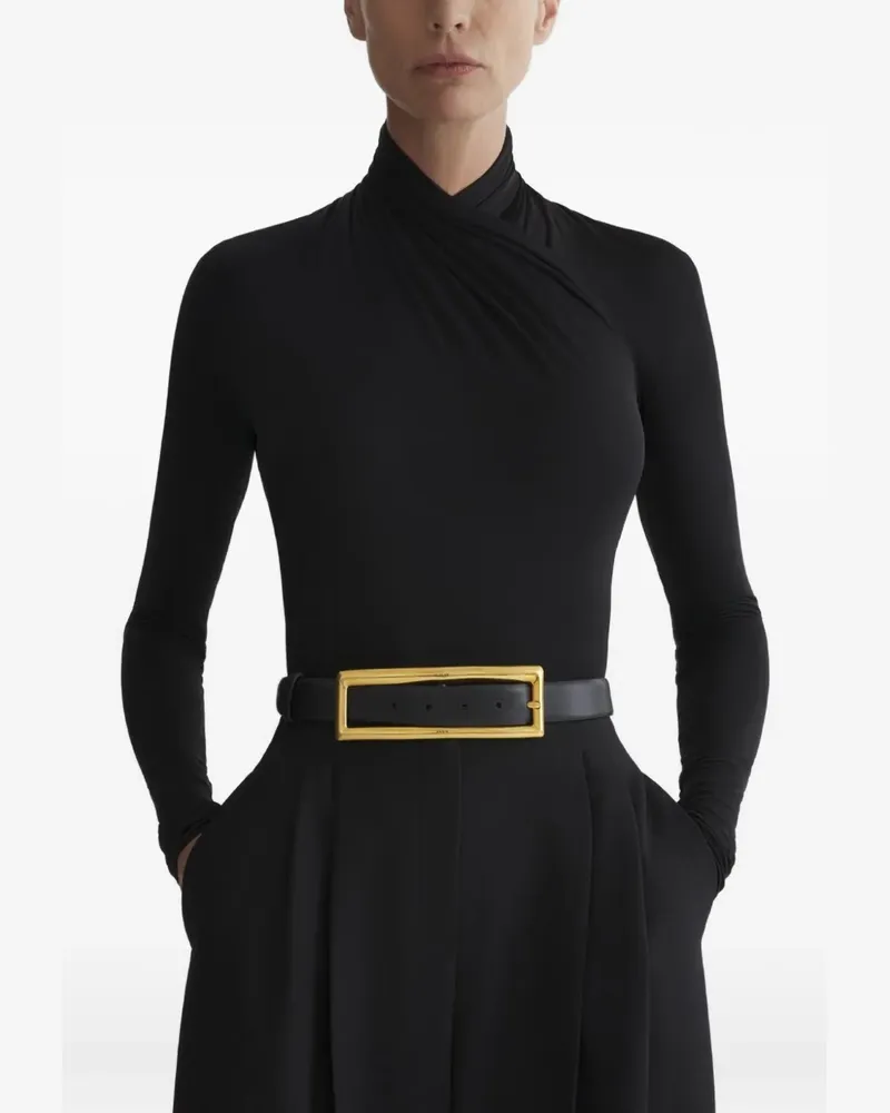 Thierry Mugler Drapiertes Top - Schwarz Schwarz