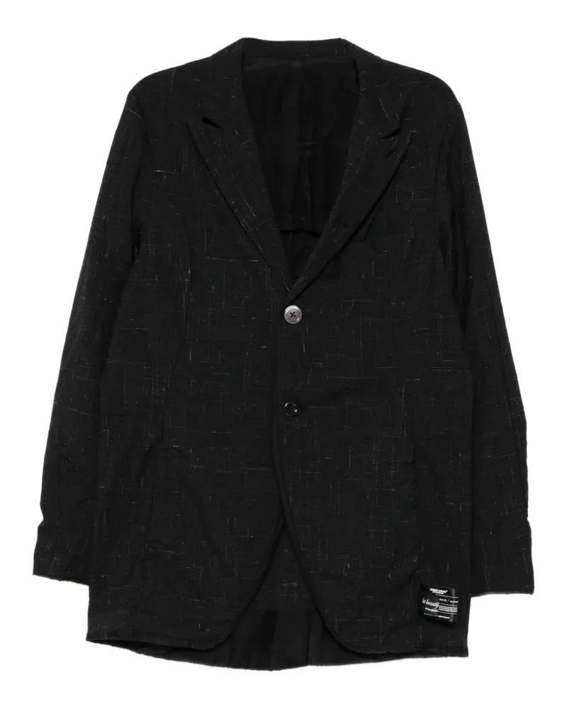 Undercover slub-texture notched-lapels blazer - Schwarz Schwarz