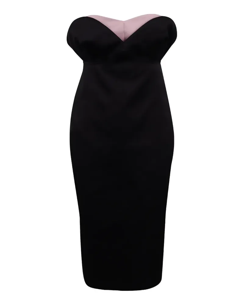 N° 21 two-tone strapless midi dress - Schwarz Schwarz