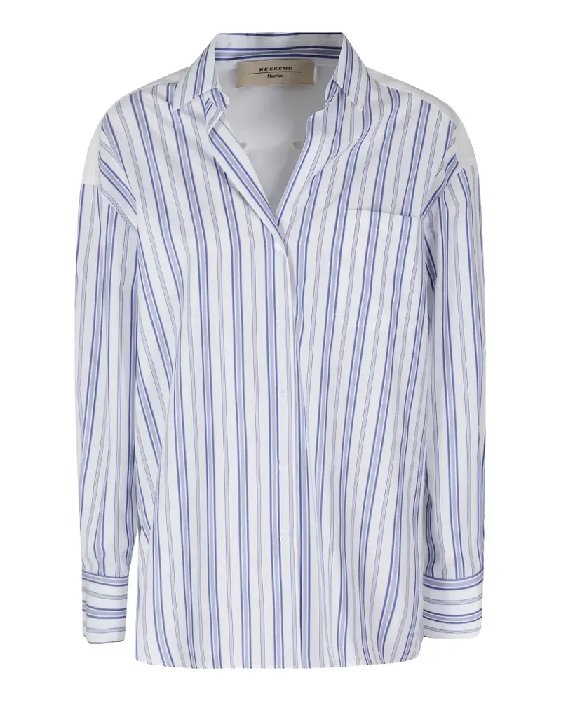 Max Mara broderie-anglaise striped shirt - Weiß Weiß