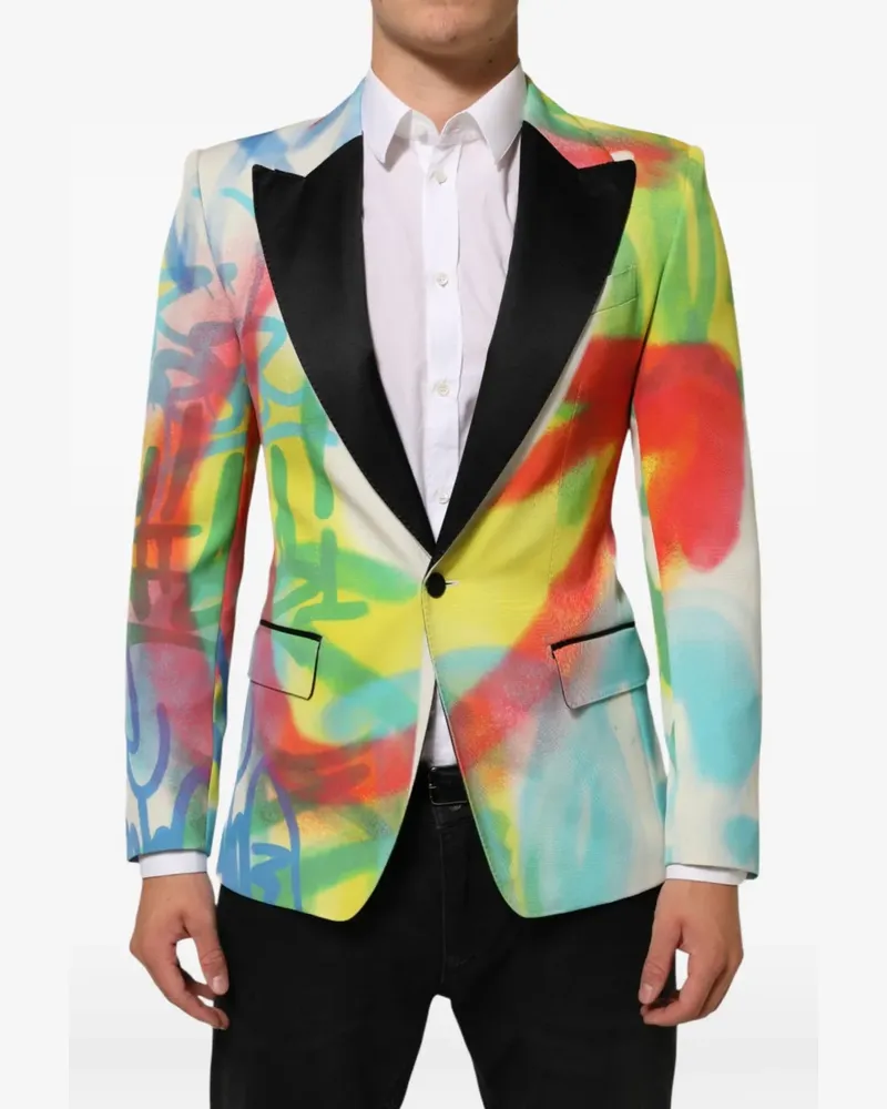 Dolce & Gabbana Sicilia Blazer mit Graffiti-Print - Gelb Gelb
