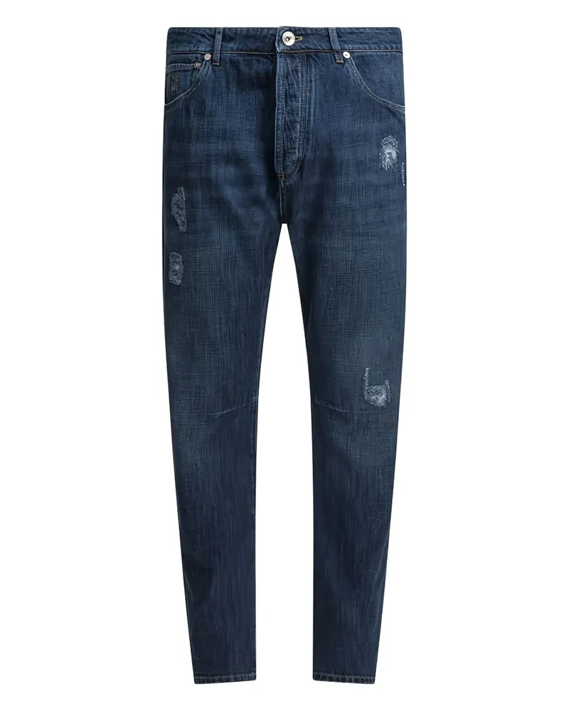 Brunello Cucinelli Jeans in Distressed-Optik - Blau Blau