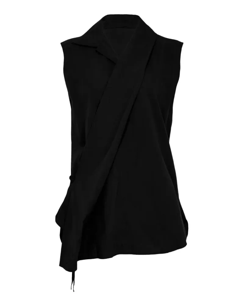 Yohji Yamamoto wrap-knot sleeveless shirt - Schwarz Schwarz
