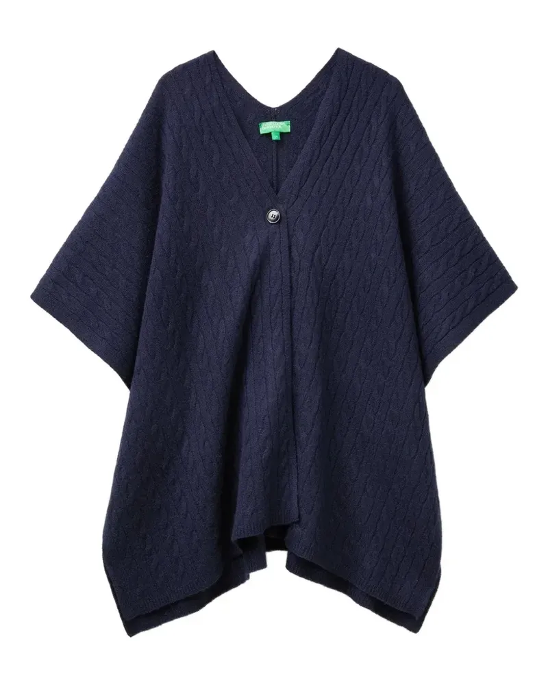 Benetton cable-knit button-up cardigan - Blau Blau