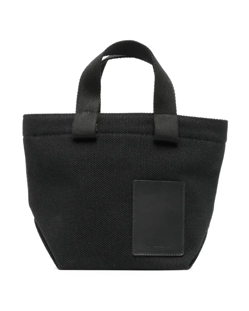 IL BISONTE Handtasche mit Logo-Patch - Schwarz Schwarz