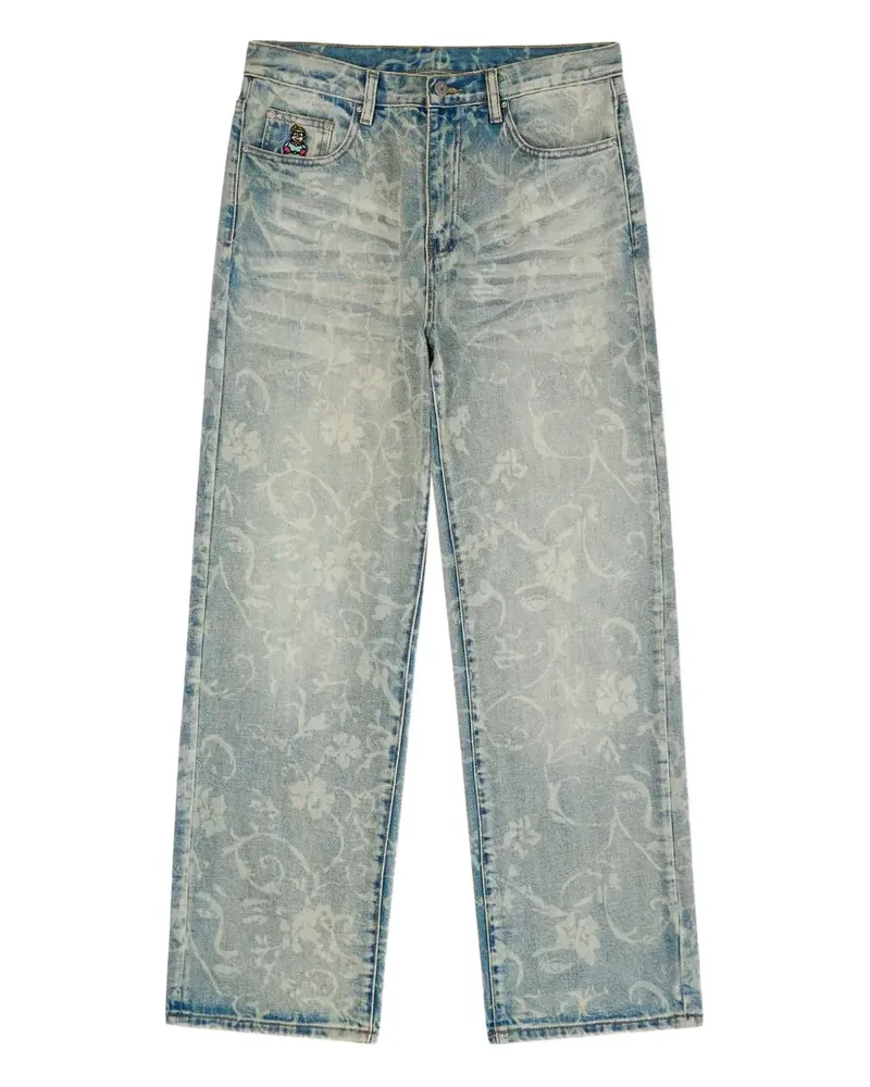 KidSuper floral-pattern jeans - Blau Blau
