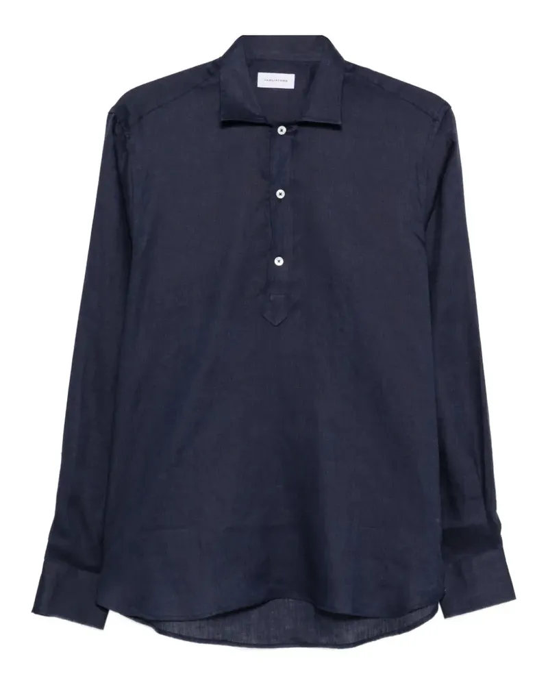 Tagliatore Dustin half-button shirt - Blau Blau