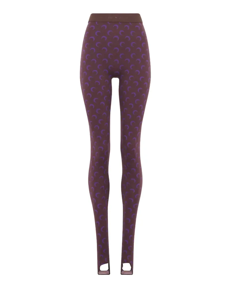Marine Serre Jersey-Leggings mit Mond-Print - Violett Violett