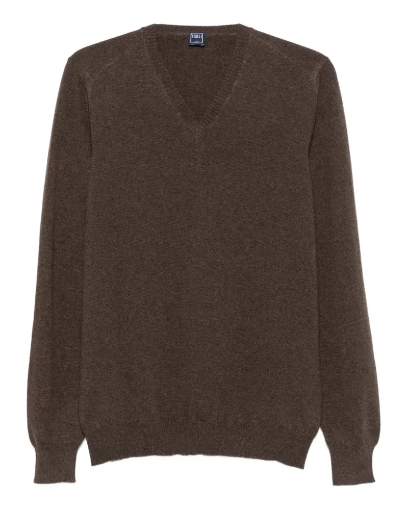 Fedeli Pullover mit geripptem Saum - Braun Braun