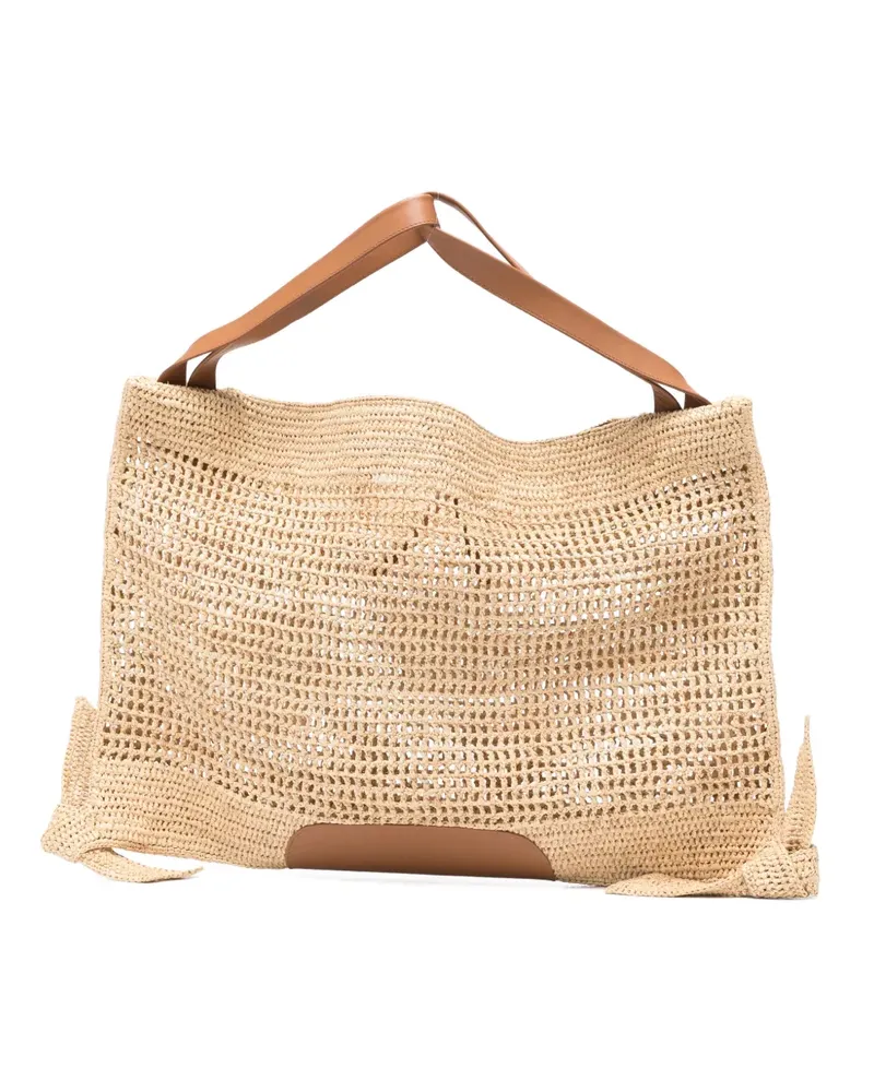 HEREU Gewebter Cador Tote Bag mit Krawatte - Nude Nude
