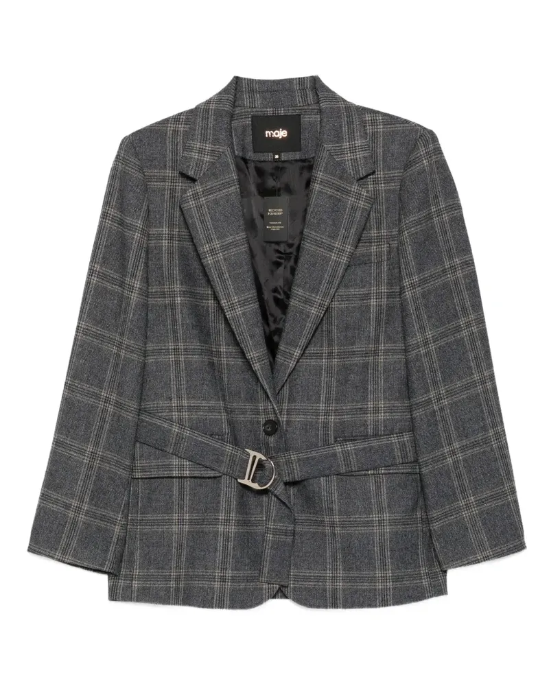 Maje Blazer mit Karomuster - Grau Grau