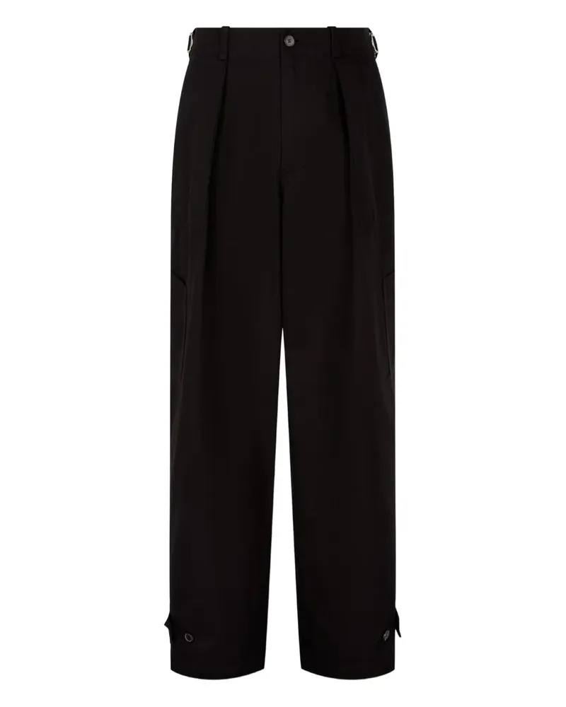 STUDIO TOMBOY Cargohose mit Bundfalten - Schwarz Schwarz
