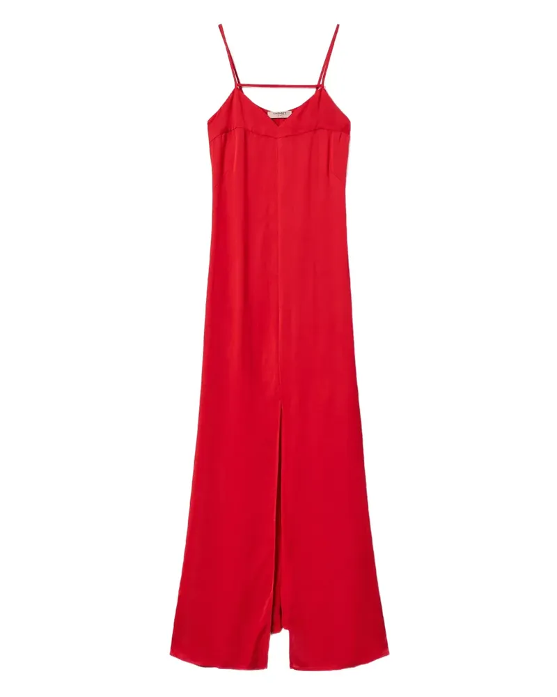 Twin-Set Spaghettikleid aus Satin - Rot Rot