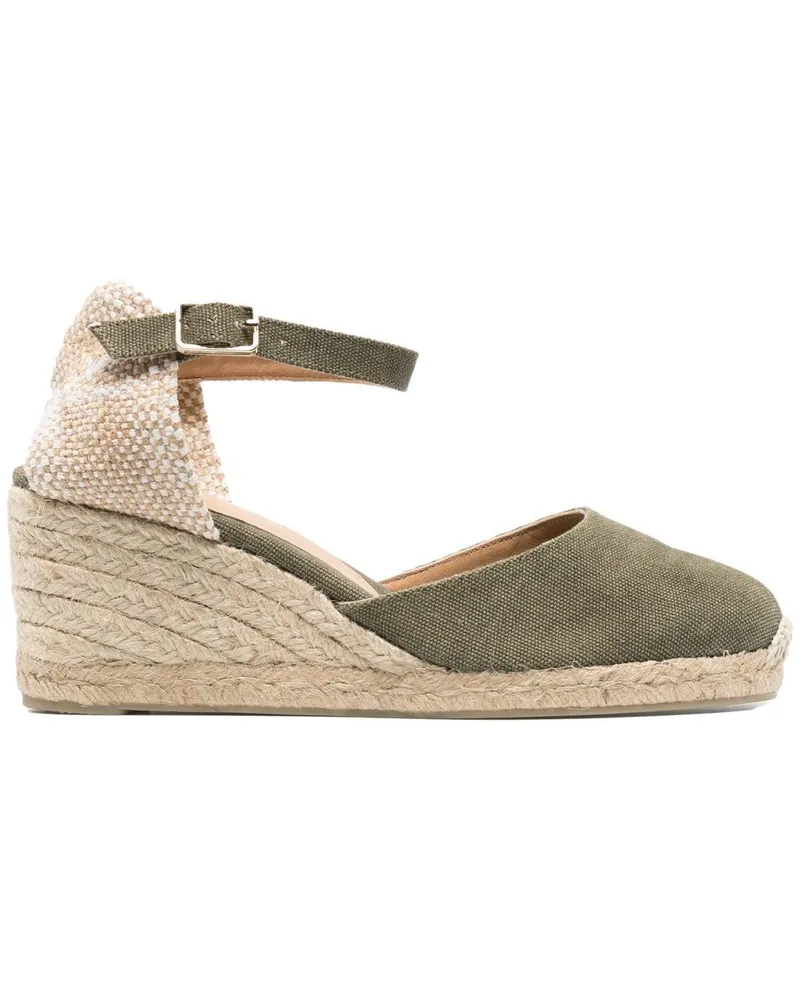 Castañer Wedge-Espadrilles aus Bast 70mm - Silber Silber