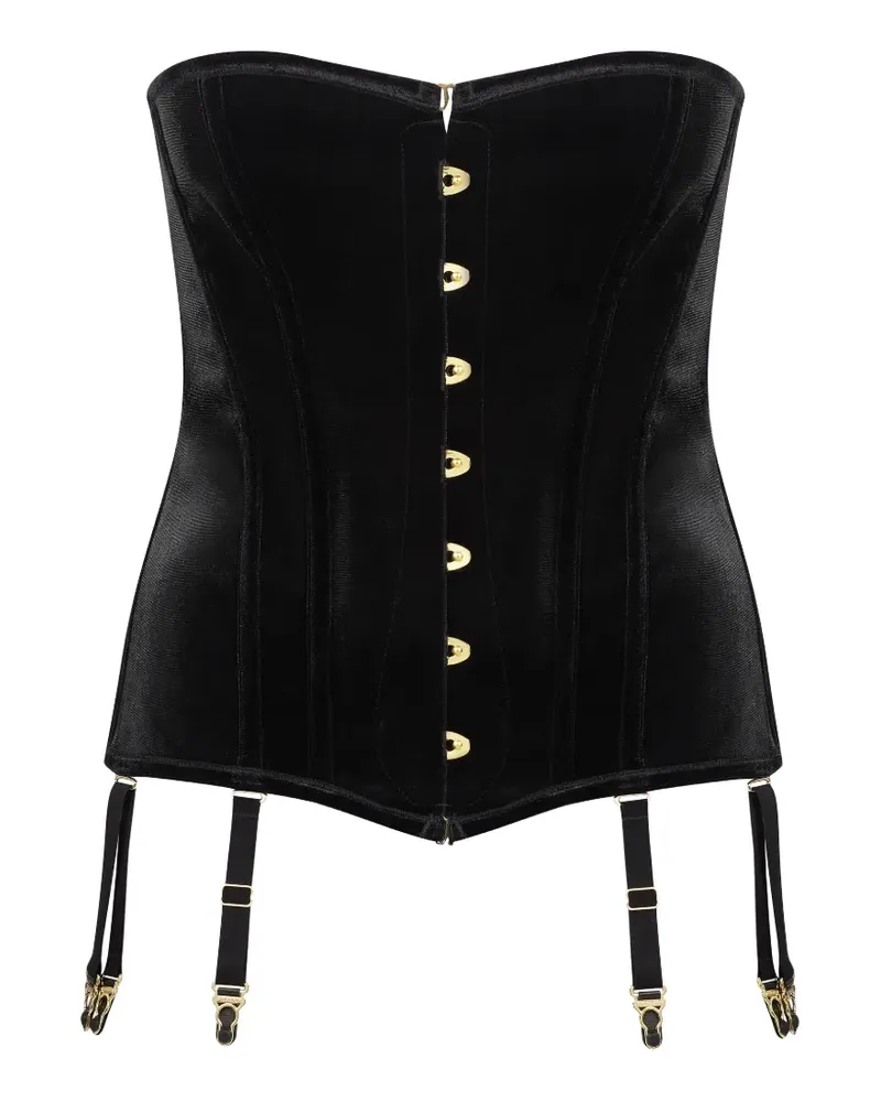 Maison Close x Scandale Rococo Corsage mit Strumpfhalter - Schwarz Schwarz