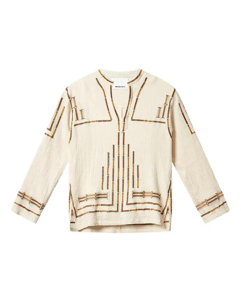 Isabel Marant Langarmshirt mit V-Ausschnitt - Nude Nude