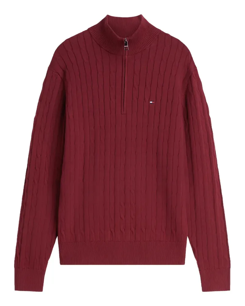 Tommy Hilfiger cable-knit quarter-zip sweater - Rot Rot