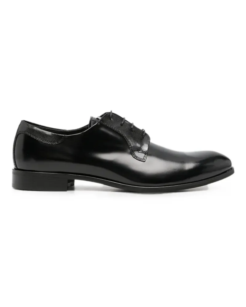 Carlo Pignatelli textured-panel lace-up derby shoes - Schwarz Schwarz