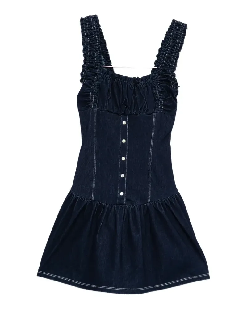 Frankies Bikinis Christa buttoned mini dress - Blau Blau