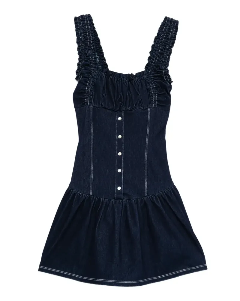 Frankies Bikinis Christa buttoned mini dress - Blau Blau