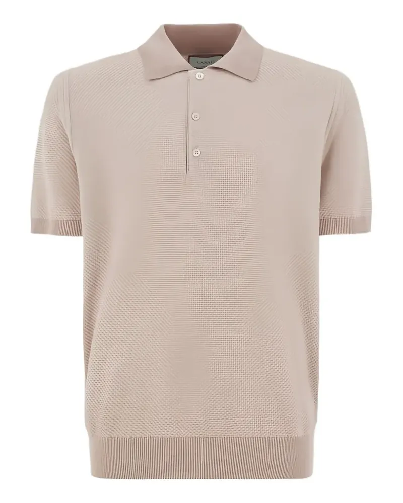 Canali Strukturiertes Poloshirt - Nude Nude