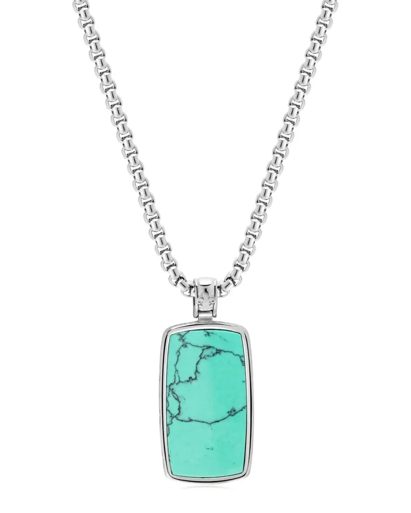 Nialaya turquoise dog-tag necklace - Silber Silber