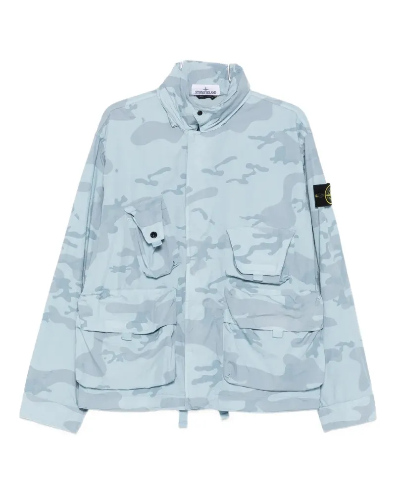 Stone Island camouflage-print jacket - Blau Blau