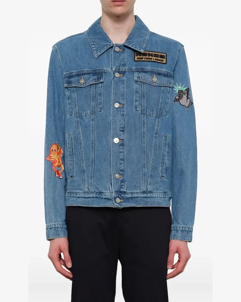 Kenzo patch-detail denim jacket - Blau Blau