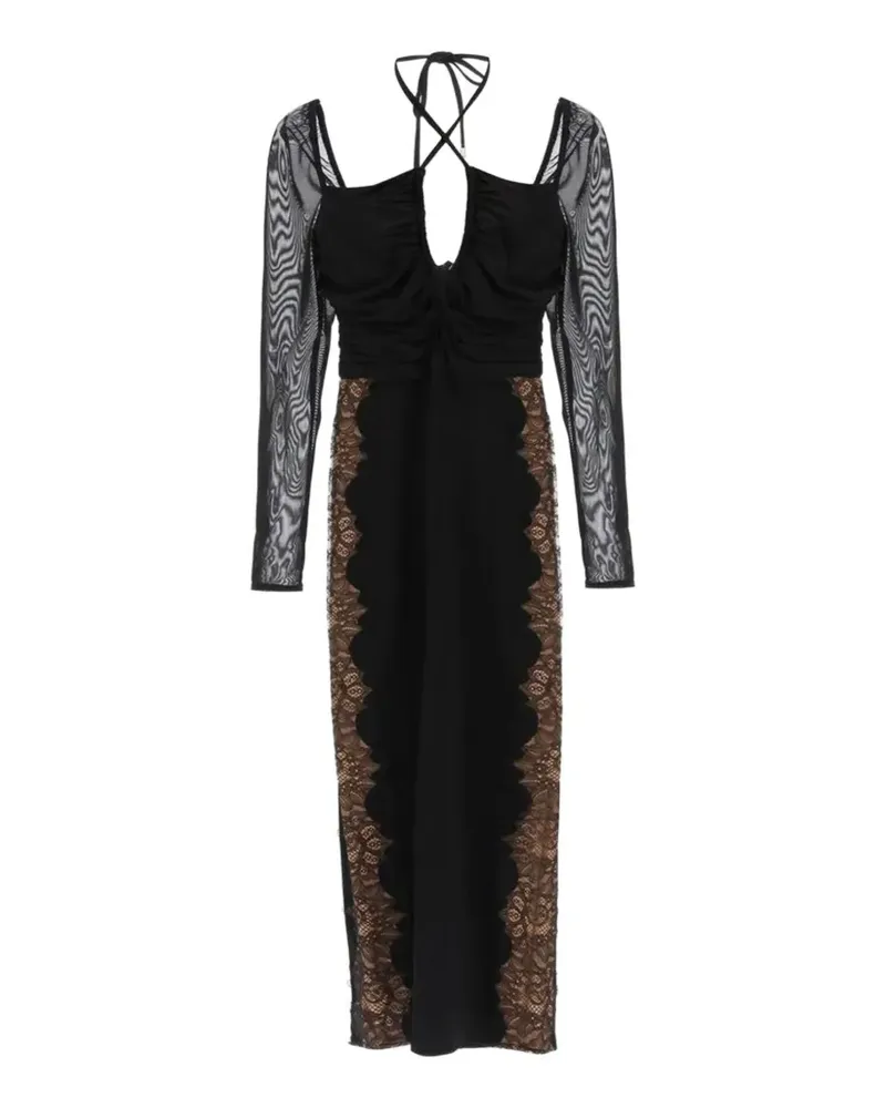 Self-Portrait Midikleid mit Cut-Outs - Schwarz Schwarz