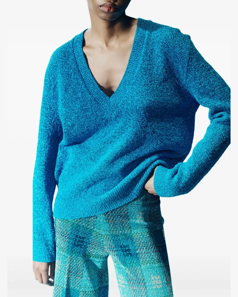 Circus Hotel V-neck jumper - Blau Blau