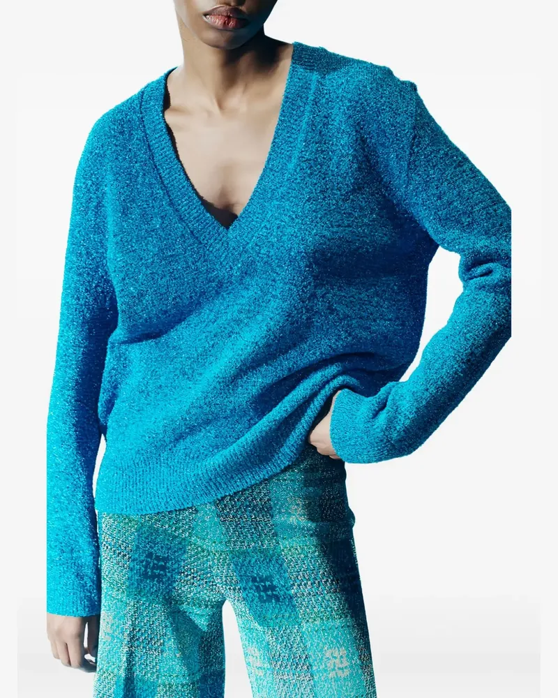 Circus Hotel V-neck jumper - Blau Blau