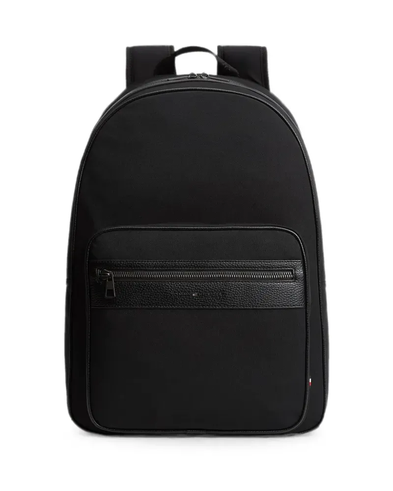 Tommy Hilfiger logo-print zipped backpack - Schwarz Schwarz