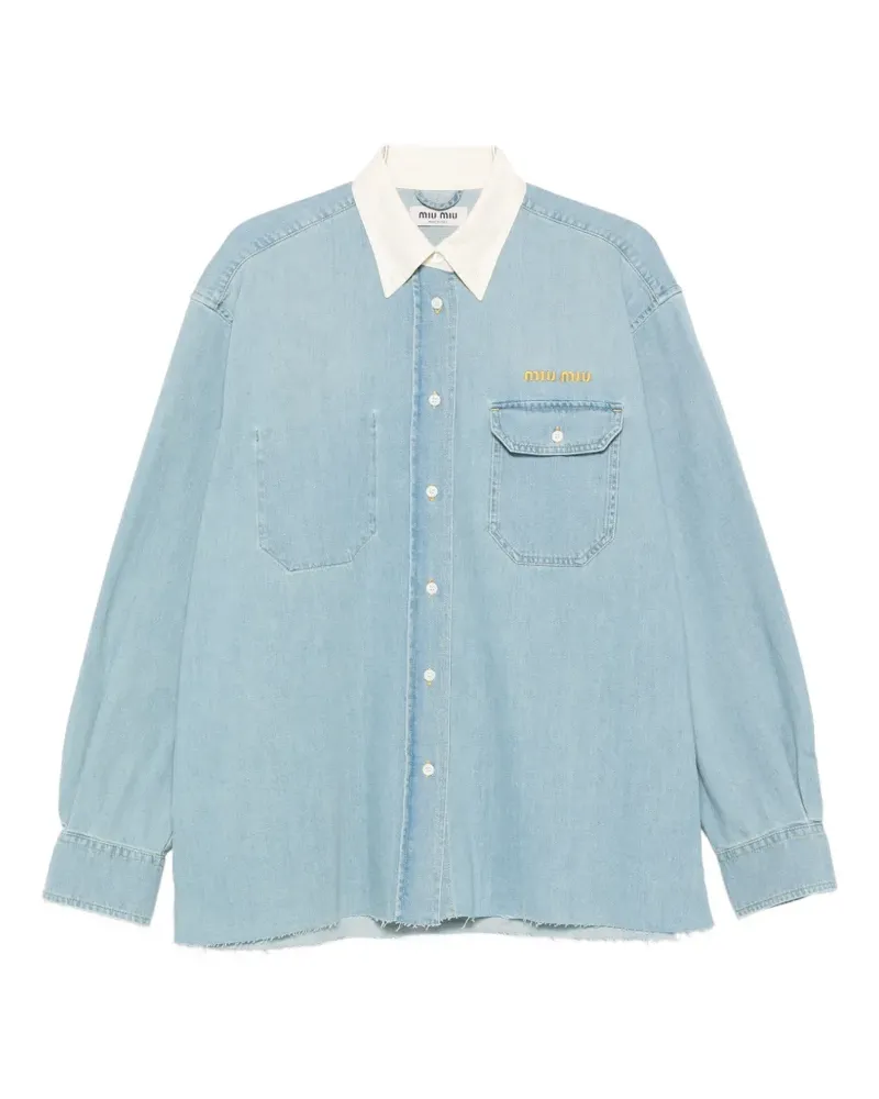 Miu Miu Hemd mit Tasche - Blau Blau