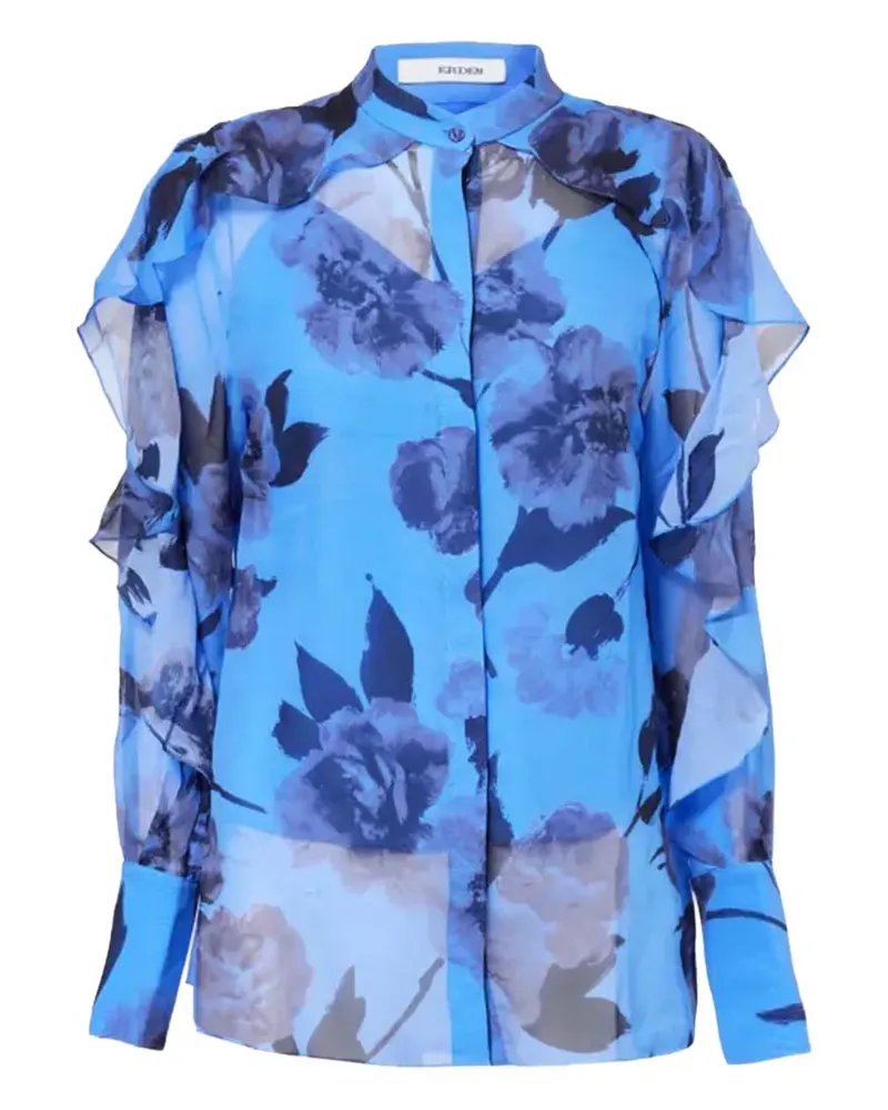 Erdem Hemd mit Blumen-Print - Blau Blau