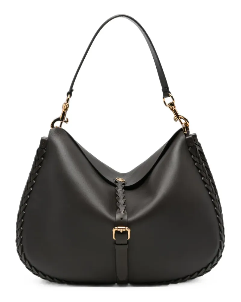 Etro braided-trim buckle shoulder bag - Braun Braun