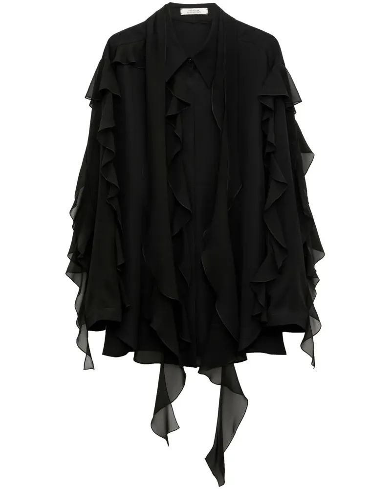 Dorothee Schumacher Semi-transparente Twist Bluse - Schwarz Schwarz
