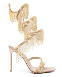 Le Silla Jewels Sandalen mit Fransen 110mm Nude