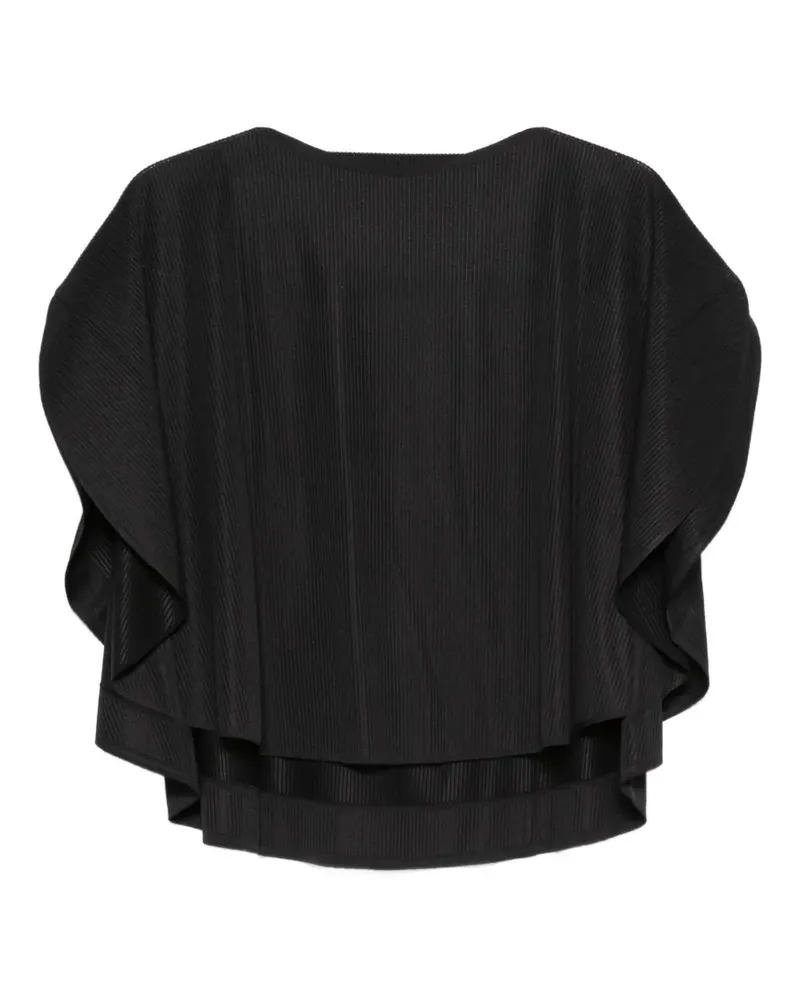 Issey Miyake T-Shirt mit Cape-Ärmeln - Schwarz Schwarz