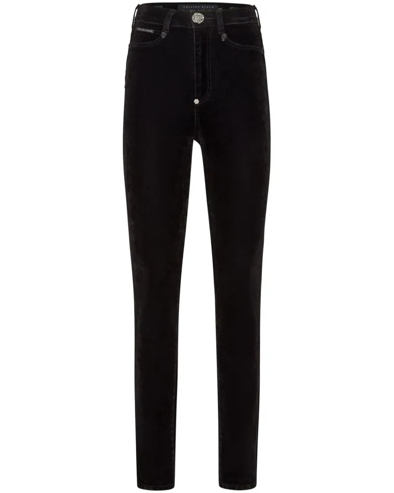 Philipp Plein Skinny-Jeans mit Logo-Applikation - Schwarz Schwarz