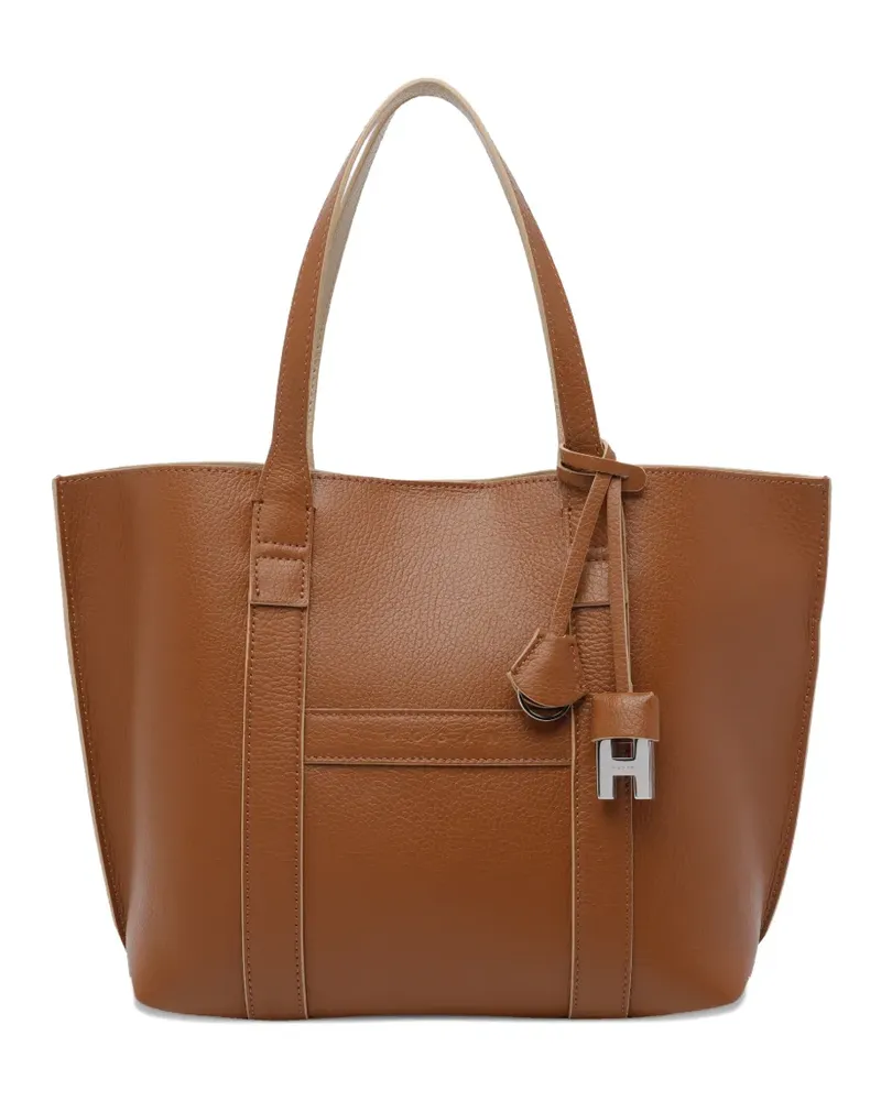 Hogan small Script leather tote bag - Braun Braun