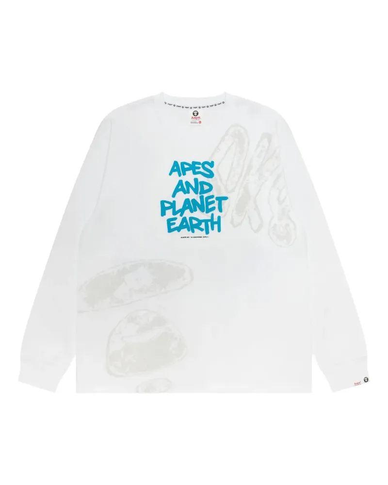 BAPE Klassisches Langarmshirt - Weiß Weiß